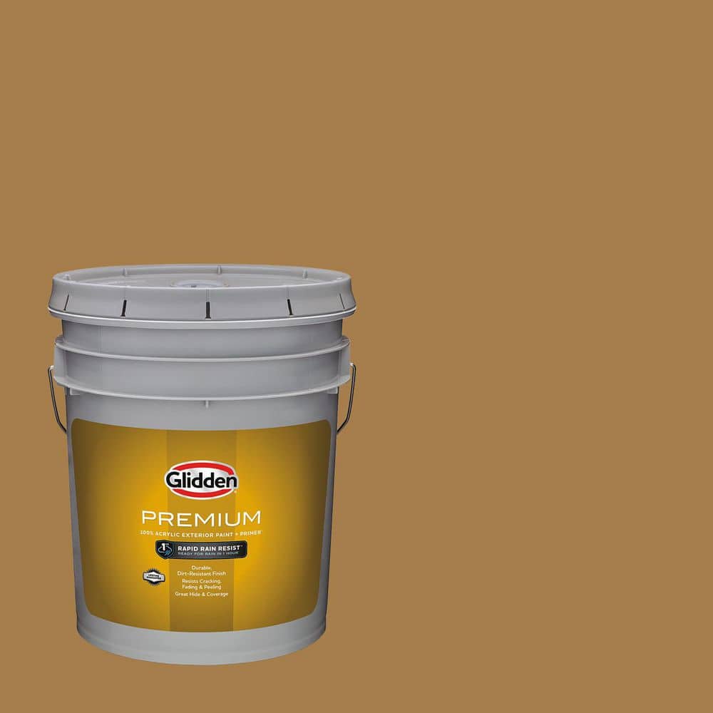 Glidden Premium 5 gal. PPG1091-7 Look At Me Flat Exterior Latex Paint