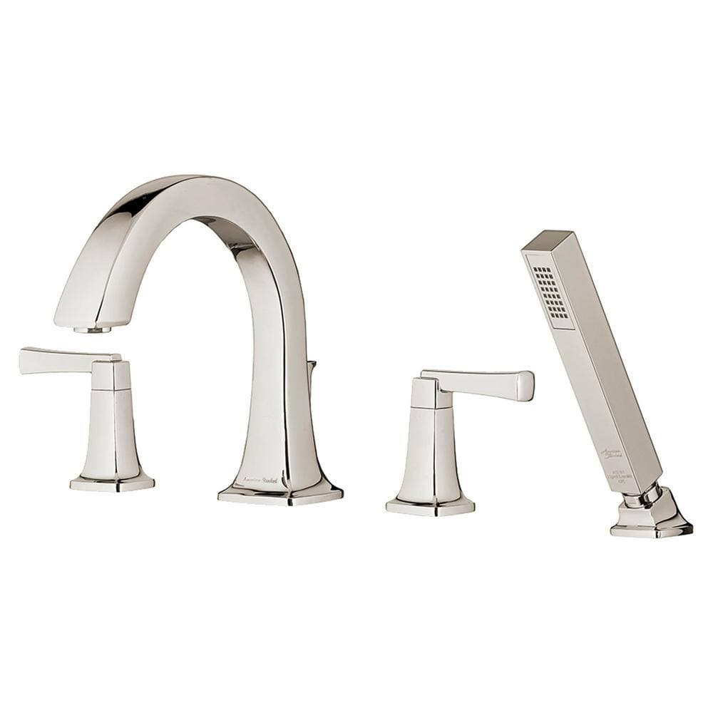 American Standard Townsend 2-Handle Deck-Mount Roman Tub Faucet for Flash Rough-in Valves with Hand Shower in Polished Nickel (3)