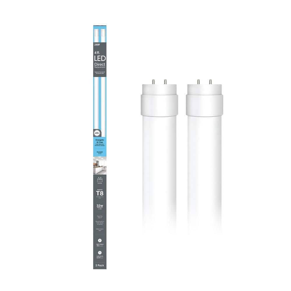 Feit Electric 18-Watt 4 ft. T8 G13 Type A Plug and Play Linear LED Tube Light Bulb, Daylight 5000K (2-Pack) (2)