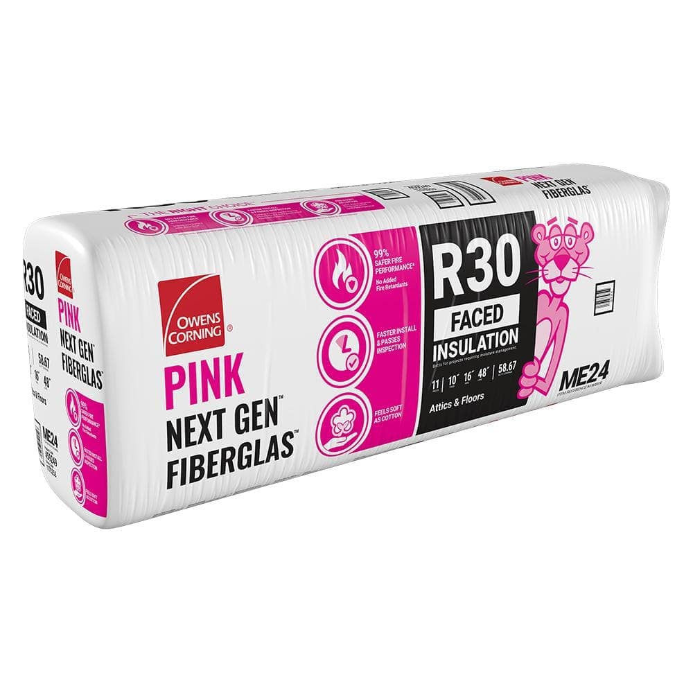 Owens Corning R-30 Faced Fiberglass Insulation Batt 16 in. x 48 in. (1 Bag) (1)