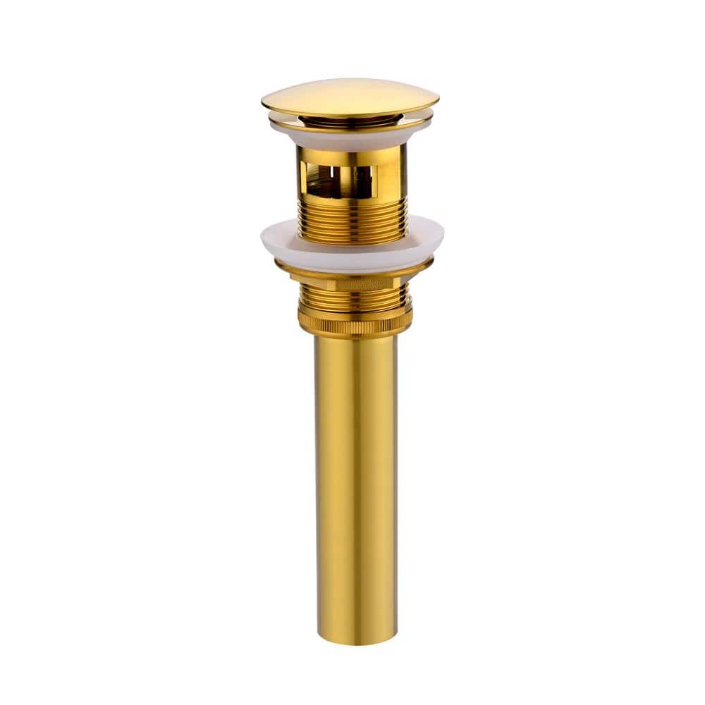 LUXIER 1-5/8 in. Brass Bathroom and Vessel Sink Push Pop-Up Drain Stopper With Overflow (4)