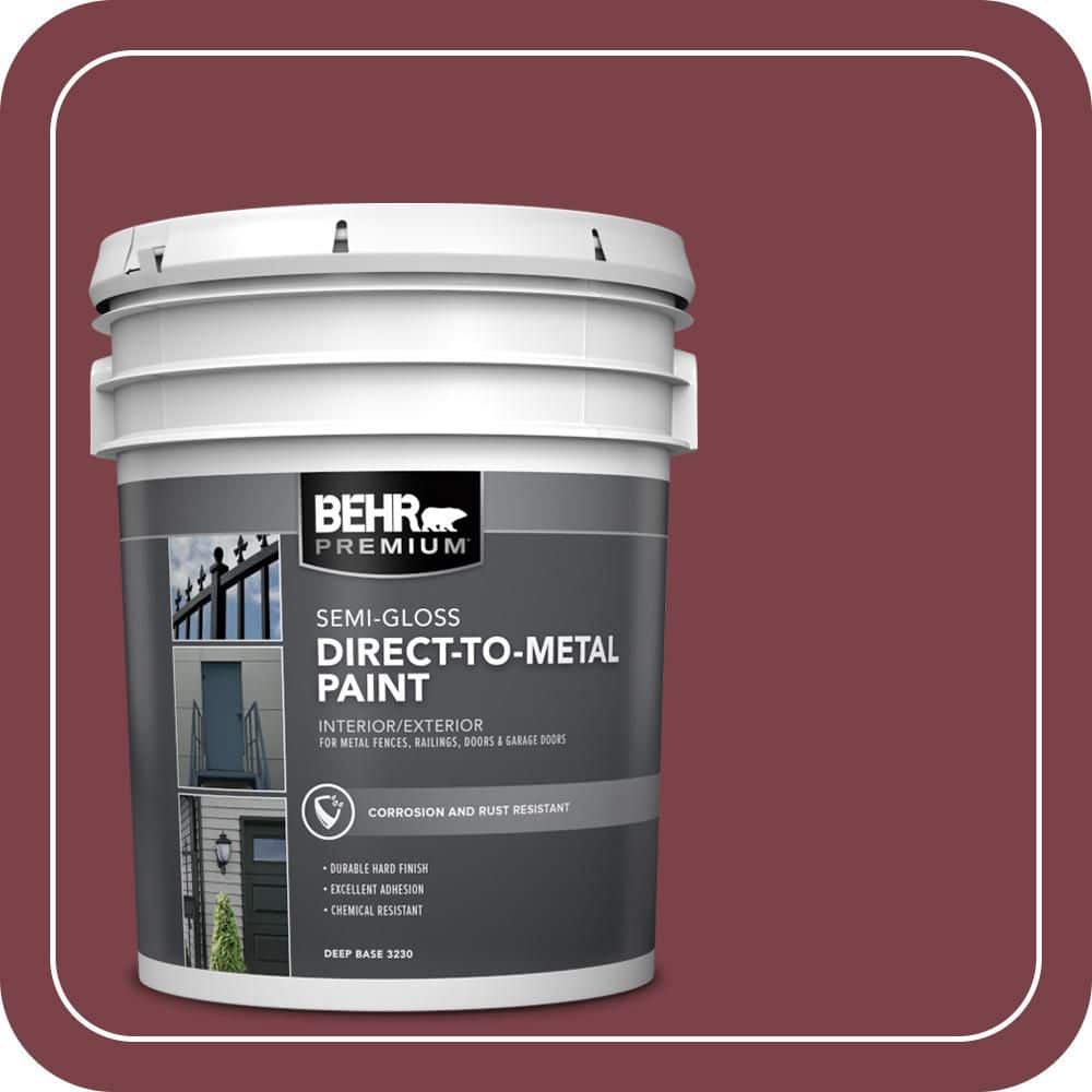 BEHR PREMIUM 5 gal. #PPU1-13 Spiced Wine Semi-Gloss Direct to Metal Interior/Exterior Paint
