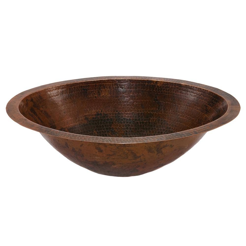 Premier Copper Products Under-Counter Master Bath Oval Hammered Copper Bathroom Sink in Oil Rubbed Bronze (1)