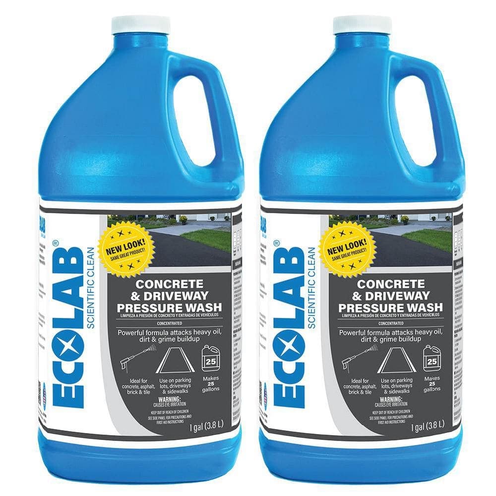 ECOLAB 1 Gal. Outdoor Concrete and Driveway Pressure Wash Construction Grade Concentrate Cleaner (2-Pack)