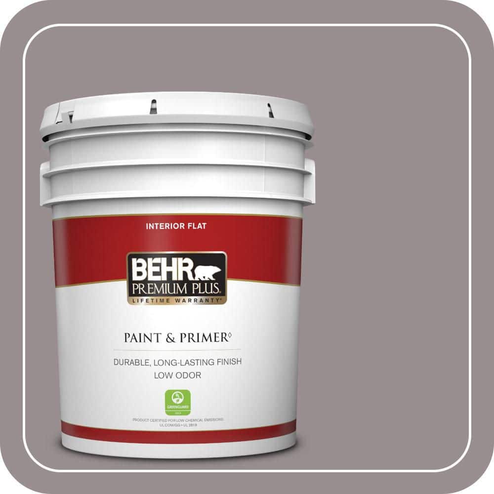 BEHR PREMIUM PLUS 5 gal. #QE-60 Heather Moor Flat Low Odor Interior Paint & Primer
