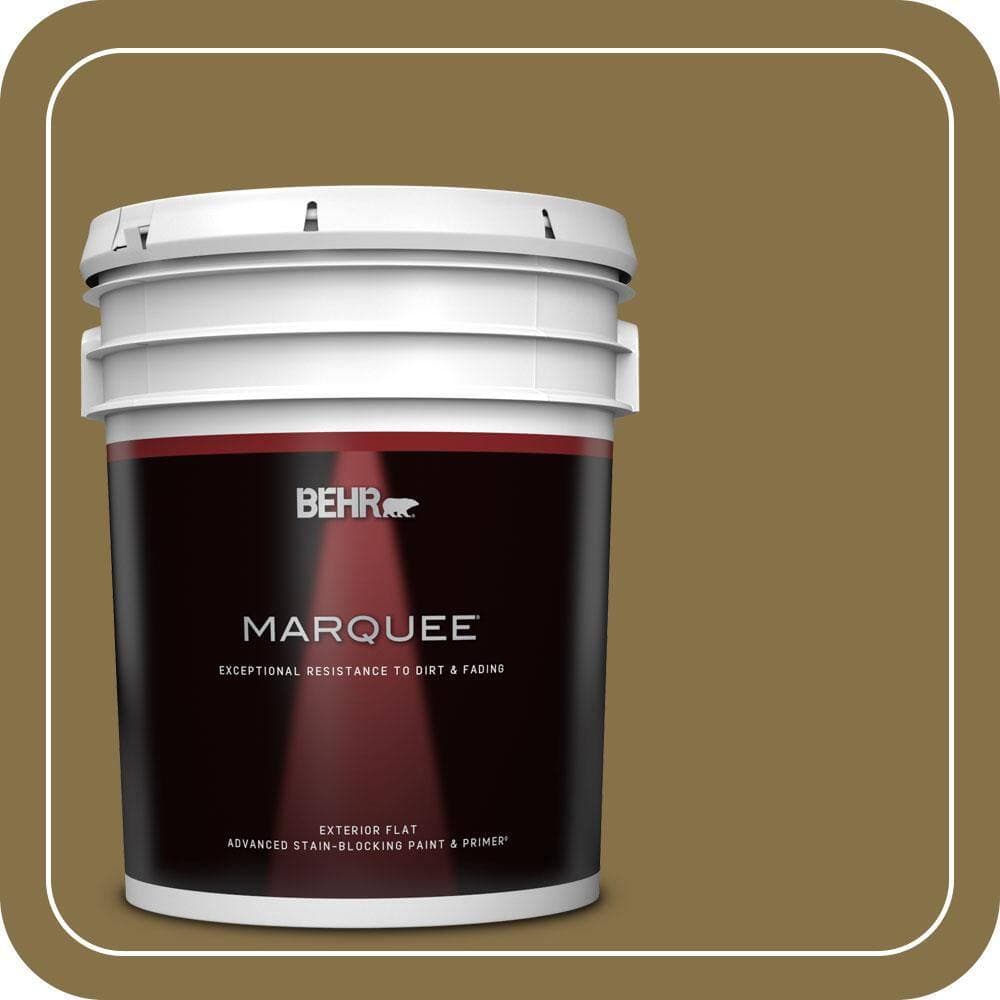 BEHR MARQUEE 5 gal. #S320-7 African Plain Flat Exterior Paint & Primer