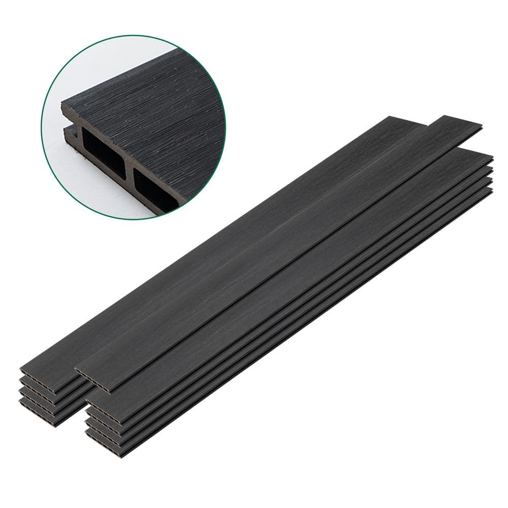 mondaria Durable 5. 8ft. H x 5. 9ft. W Black WPC Waterproof Composite Fence Panel (3)
