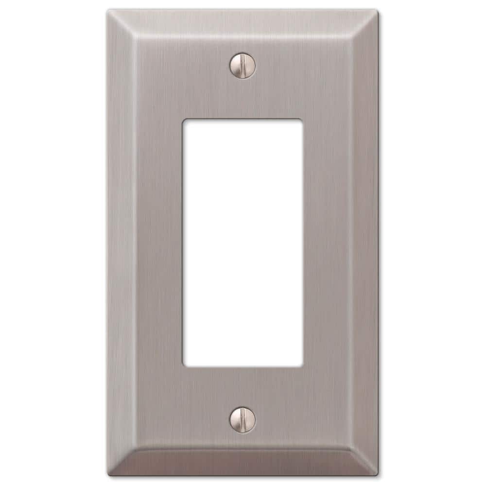 AMERELLE Metallic 1 Gang Rocker Steel Wall Plate - Brushed Nickel