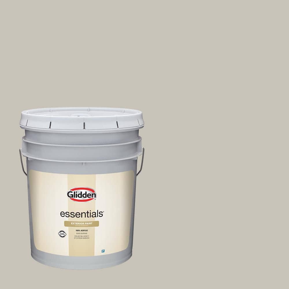 Glidden Essentials 5 gal. PPG0999-2 Rabbit's Ear Semi-Gloss Exterior Paint