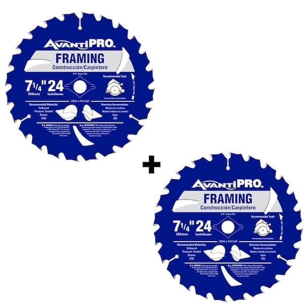 Avanti Pro 7-1/4 in. x 24-Tooth Framing Circular Saw Blade (2-Pack)