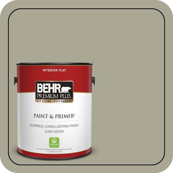 BEHR PREMIUM PLUS 1 gal. #N350-4 Jungle Camouflage Flat Low Odor Interior Paint & Primer (2)