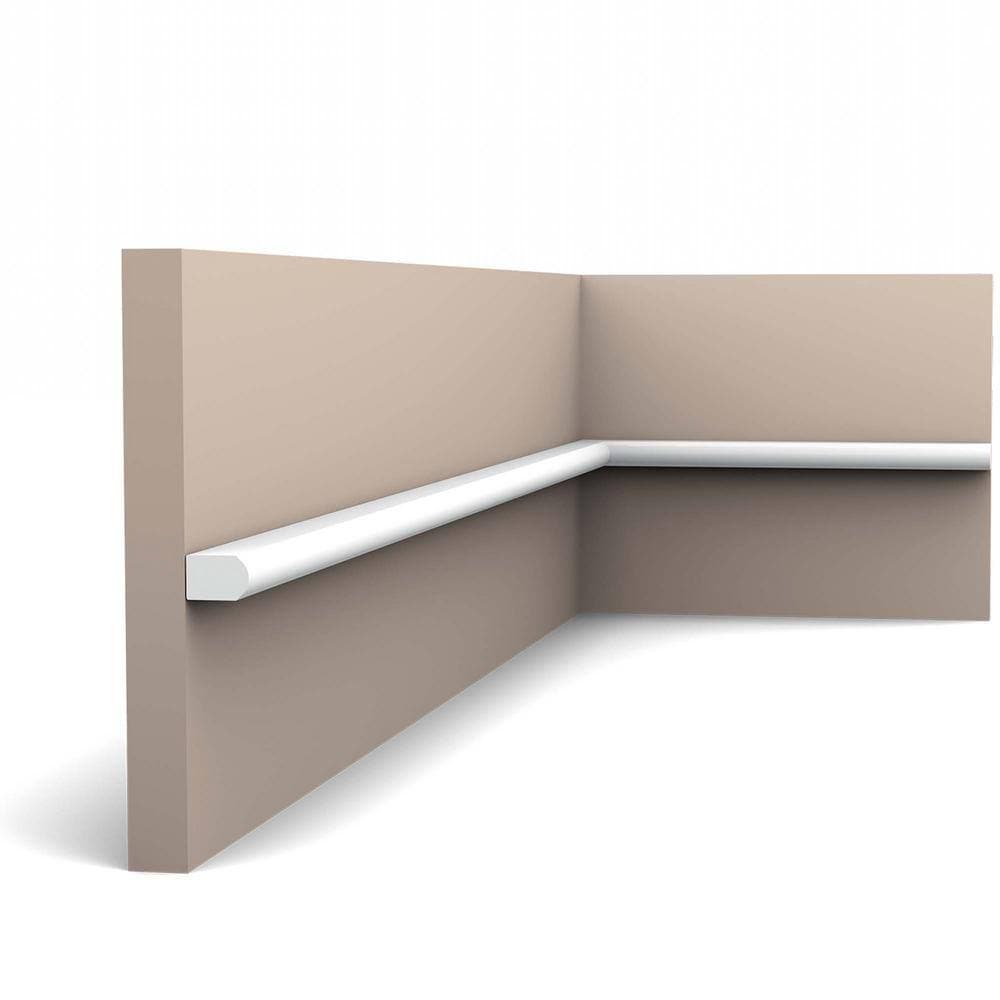 ORAC DECOR 3/8 in. D x 1/2 in. W x 78-3/4 in. L. Ribbon Primed White Plain Polystyrene Panel Moulding (8-Pack) (2)