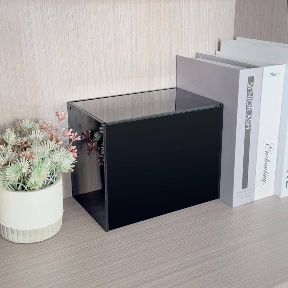 Unbranded Acrylic Tampon and Pad Storage Box for Bathroom Counter or Cabinet, Clamshell Organizer in Black Finish (2)