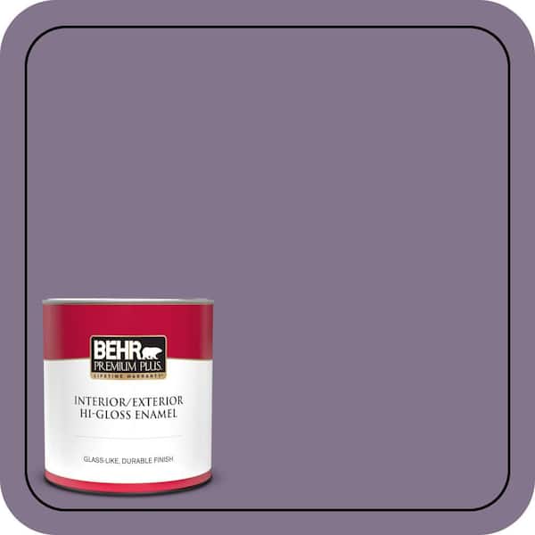 BEHR PREMIUM PLUS 1 qt. #S100-5 Purple Potion Hi-Gloss Enamel Interior/Exterior Paint & Primer (2)