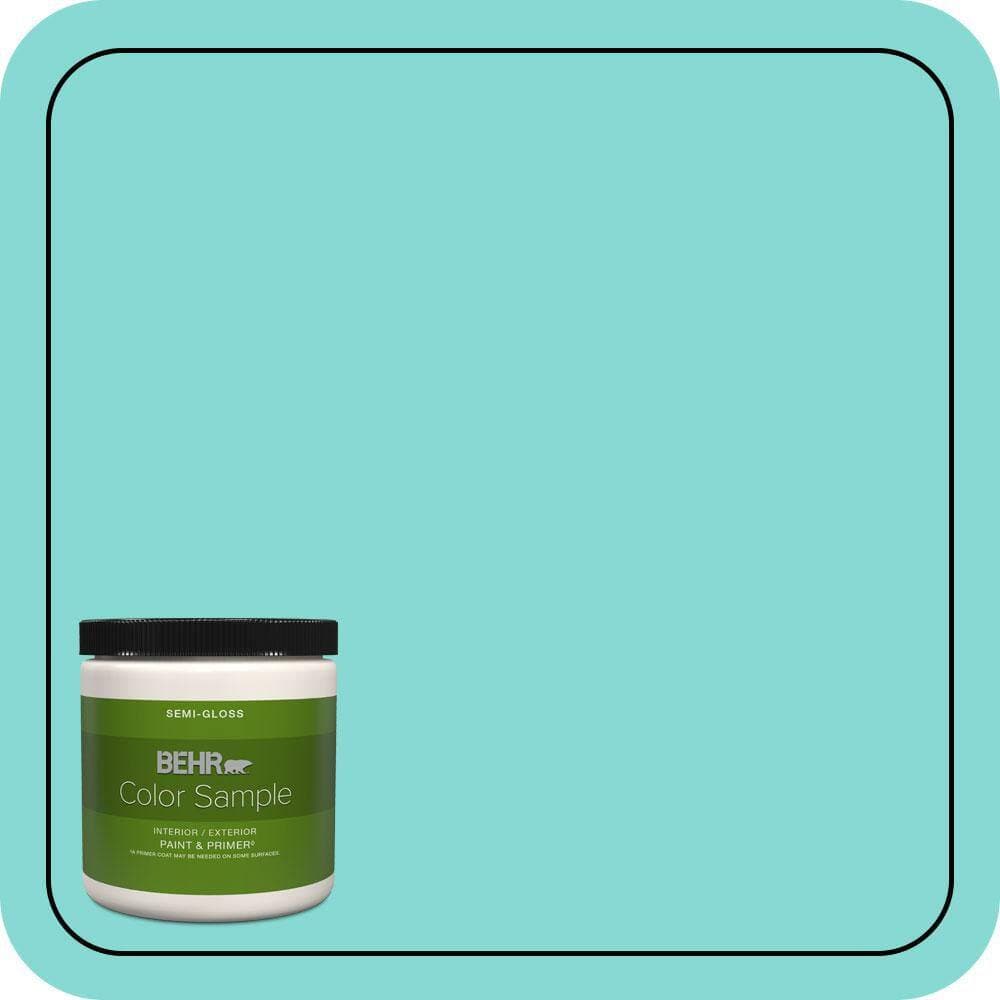 BEHR PREMIUM PLUS 8 oz. #P450-3 Rainwater Semi-Gloss Interior/Exterior Paint & Primer Color Sample