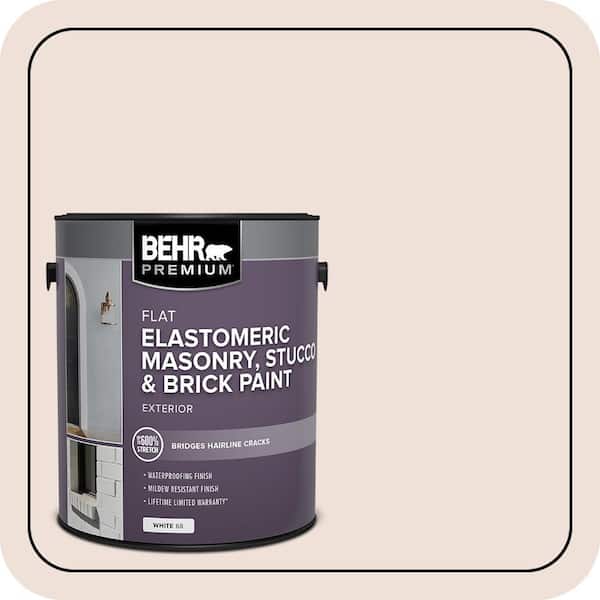 BEHR PREMIUM 1 gal. #MS-01 White Onyx Elastomeric Masonry, Stucco and Brick Exterior Paint (2)