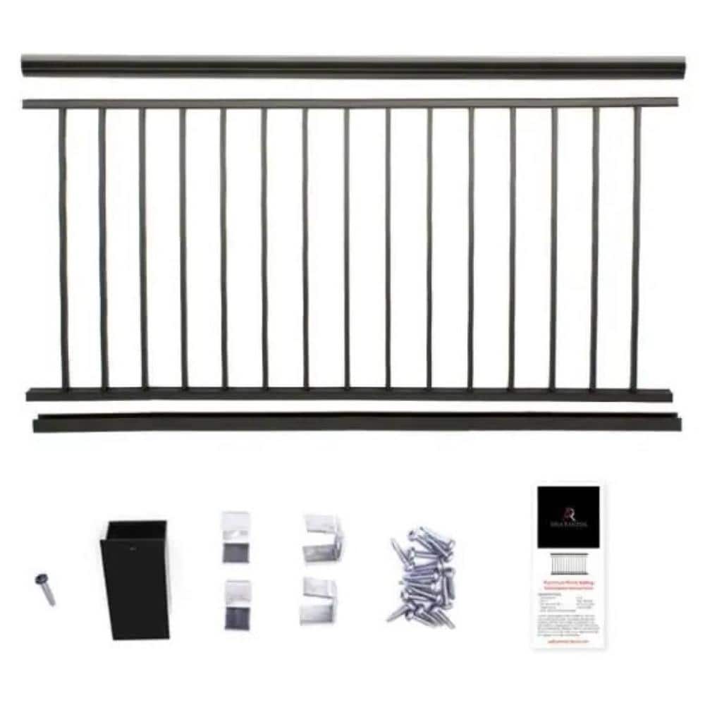 Aria Railing 42 in. W x 8 ft. L x 3 in. D Bronze Powder Coated Aluminum Pre-Assembled Railing Kit