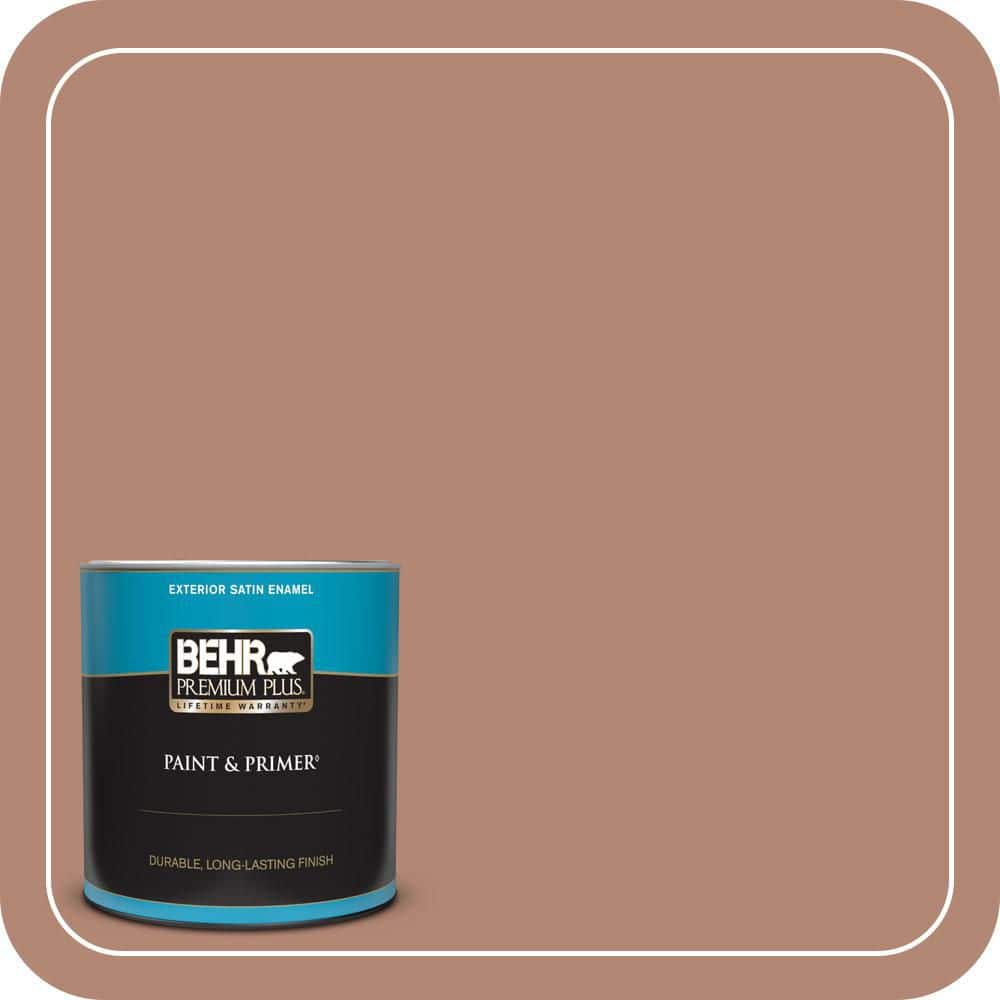 BEHR PREMIUM PLUS 1 qt. #PMD-98 Painted Skies Satin Enamel Exterior Paint & Primer
