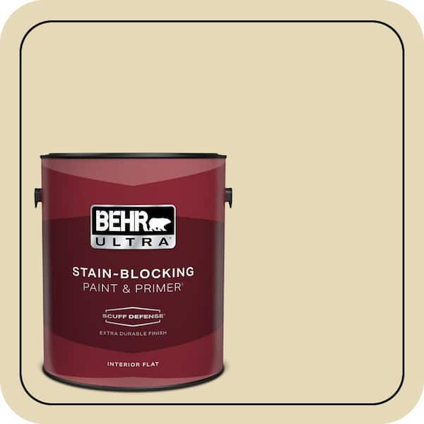BEHR ULTRA 1 gal. #PPU8-13 Lemon Balm Extra Durable Flat Interior Paint & Primer (2)