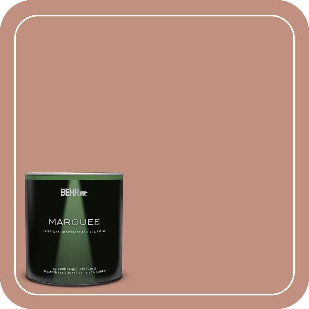 BEHR MARQUEE 1 qt. #MQ1-51 Mesa Peach Semi-Gloss Enamel Exterior Paint & Primer