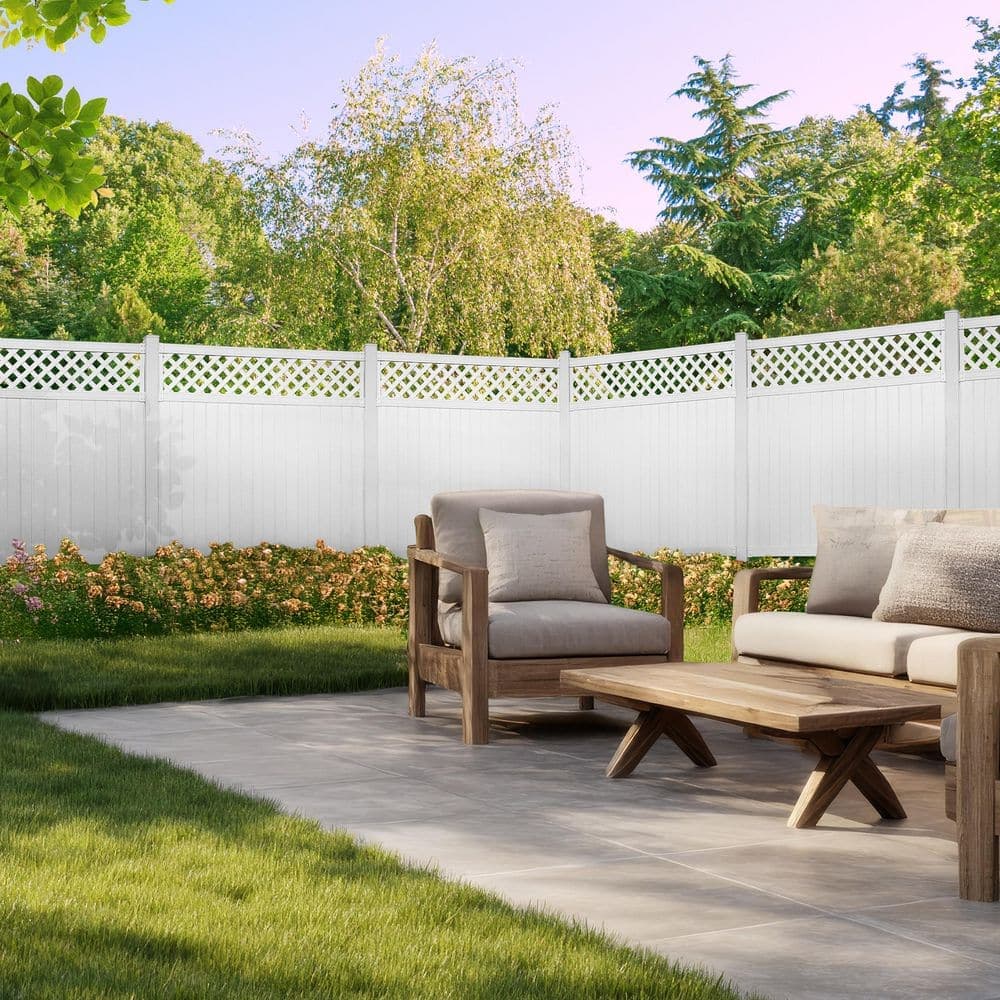 CREATIVE SURFACES 6 ft. x 6 ft. White Privacy Square Vinyl Lattice (3)