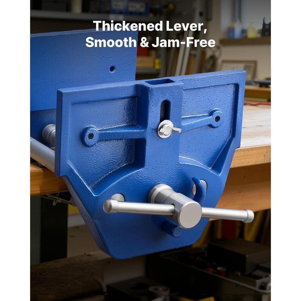 SKYSHALO Woodworking Vise, 7 in. Jaw Width, Quick Release Wood Bench Vise, 8 in. Max Jaw Opening, Heavy-duty Cast Iron (2)