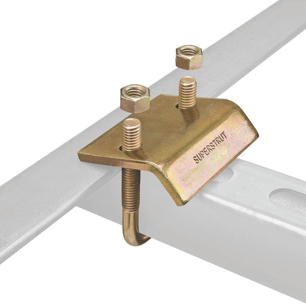 Superstrut 3-3/16 in. Channel to Beam Strut Clamp with U-Bolt - Gold Galvanized (Strut Fitting) (ZU501-10) (2)