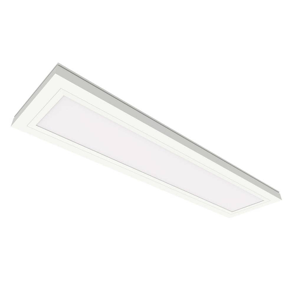 Commercial Electric 1-Pk 6 in. x 2 ft. 950 Lumens Dimmable White Integrated LED Flat Panel Ceiling Flush Mount Fixture with Adjustable 5CCT (2)