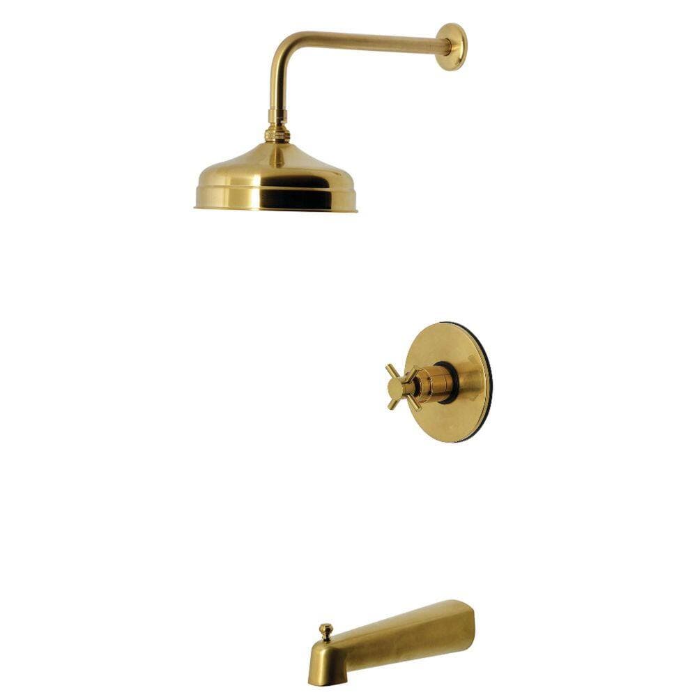 Kingston Brass Concord 1-Handle 1-Spray Tub and Shower Faucet 1.8 GPM in Brushed Brass (1)