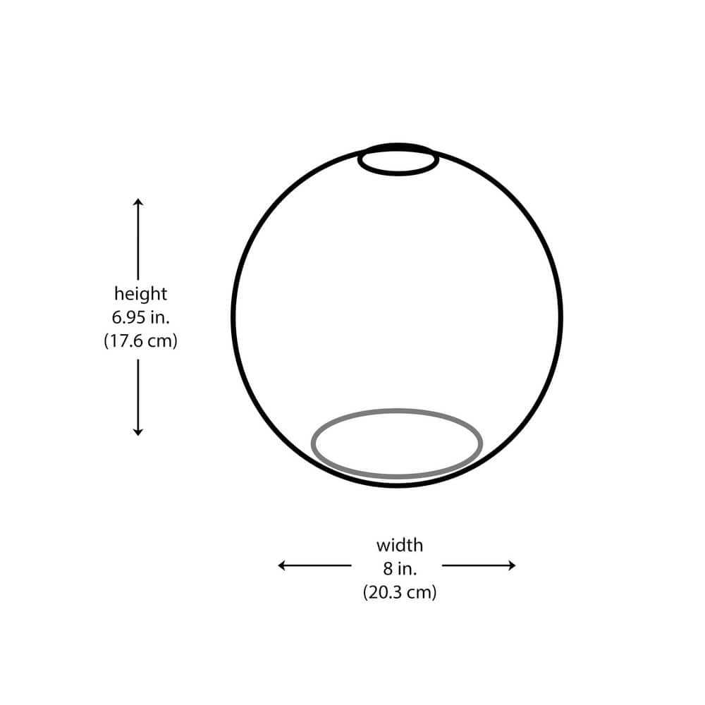 PRIVATE BRAND UNBRANDED 6.95 in. Clear Glass Globe Shaped Replacement Pendant Shade with 2.25 in. Lip Fitter (3)