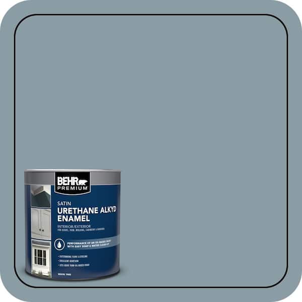 BEHR PREMIUM 1 qt. #540F-4 Shale Gray Satin Enamel Urethane Alkyd Interior/Exterior Paint (2)