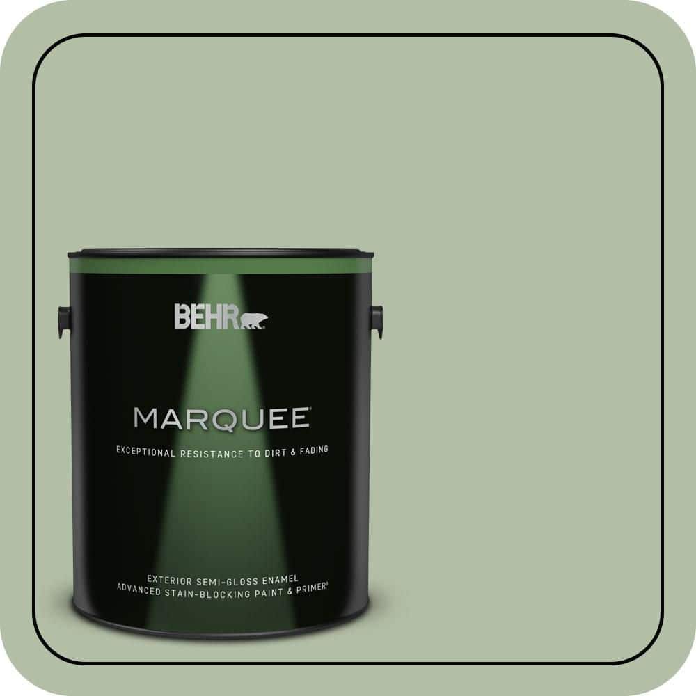 BEHR MARQUEE 1 gal. #S390-3 Creamy Spinach Semi-Gloss Enamel Exterior Paint & Primer