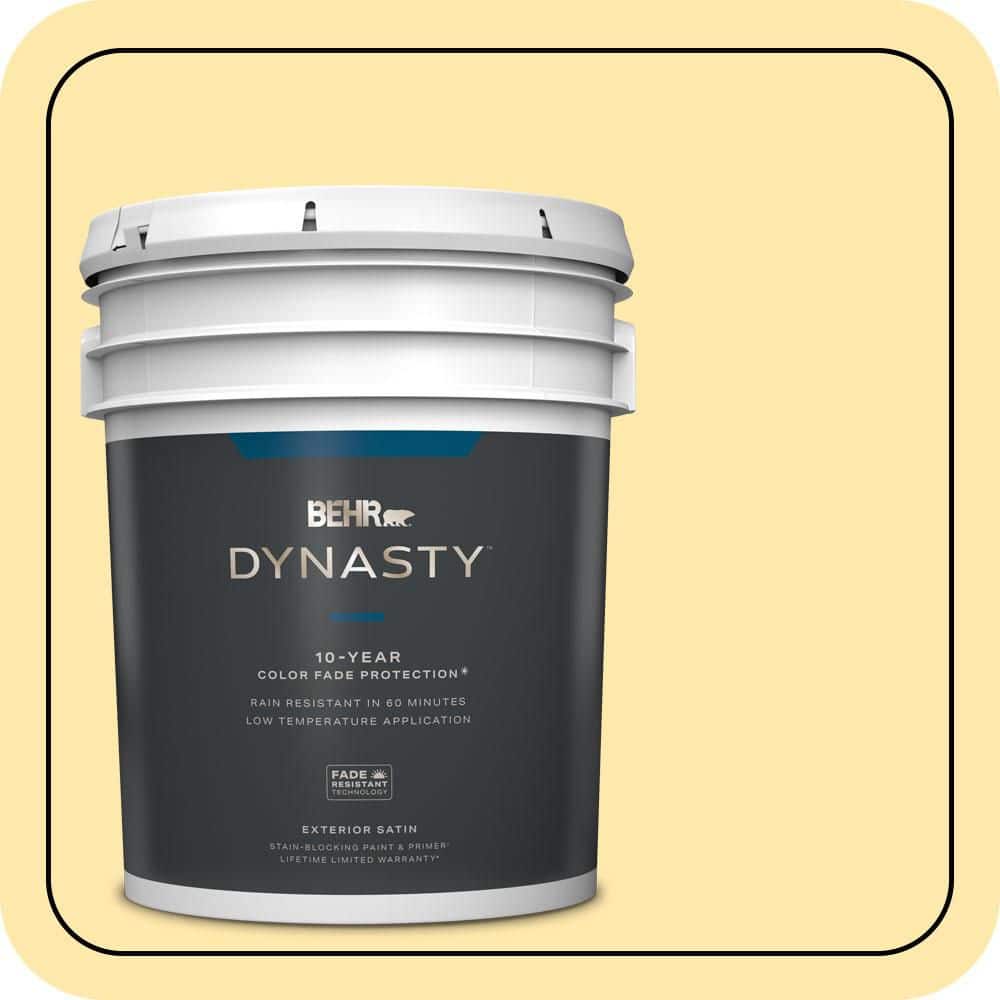 BEHR DYNASTY 5 gal. #P290-2 Sweet as Honey Satin Enamel Exterior Stain-Blocking Paint & Primer