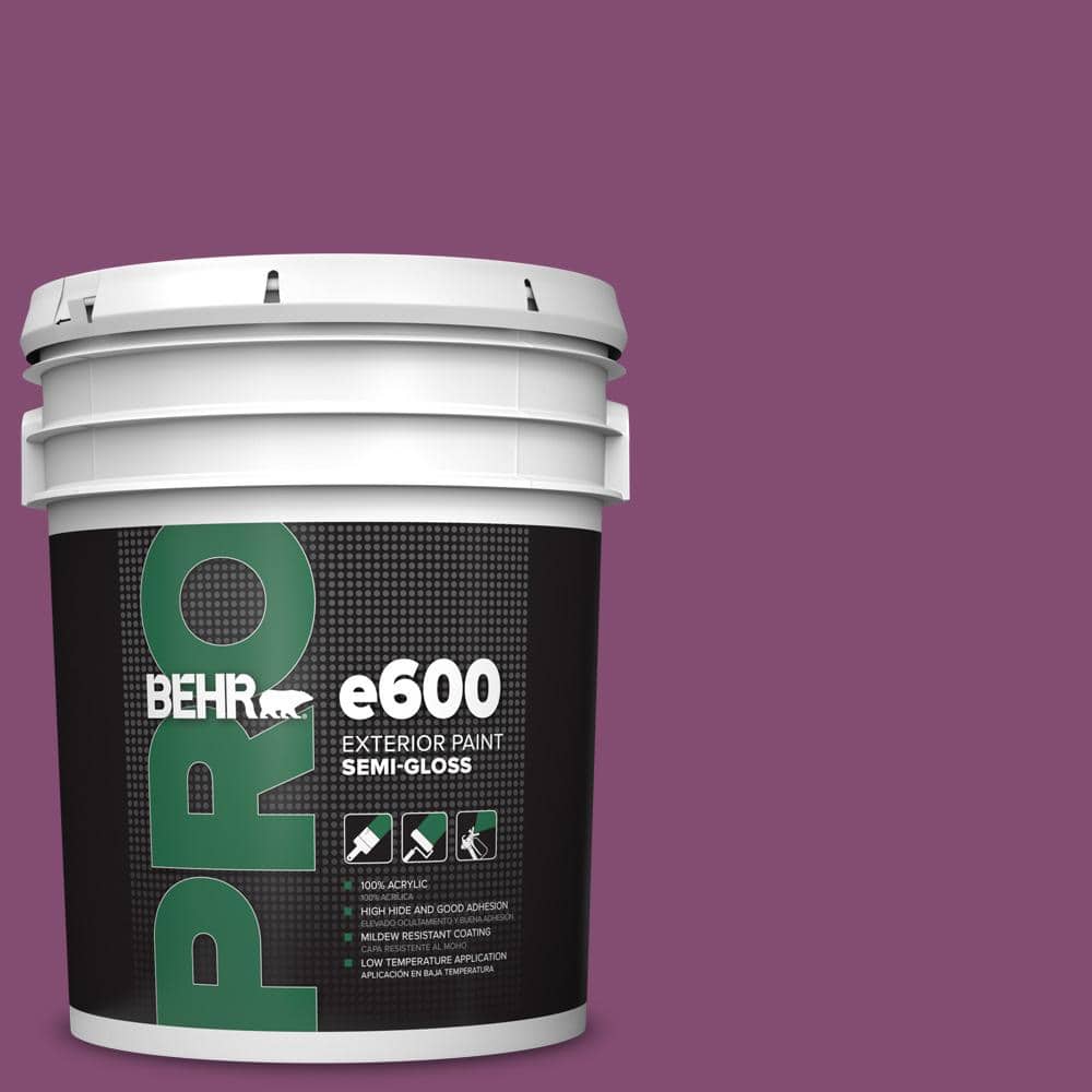 BEHR PRO 5 gal. #680B-7 Sugar Plum Semi-Gloss Exterior Paint