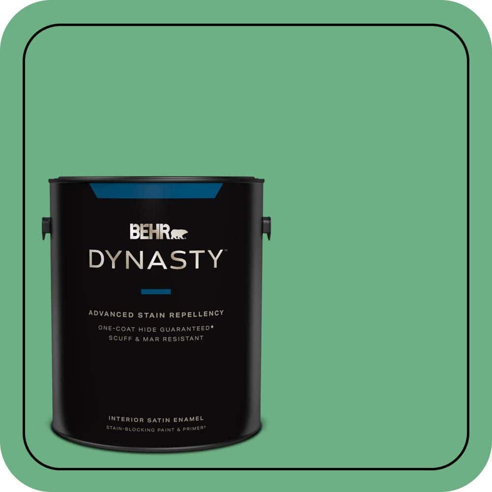 BEHR DYNASTY 1 gal. #P410-5 Lily Pads Satin Enamel Interior Paint & Primer