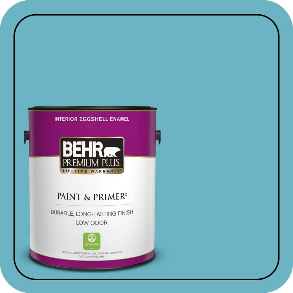 BEHR PREMIUM PLUS 1 gal. #530D-5 Riverside Blue Eggshell Enamel Low Odor Interior Paint & Primer