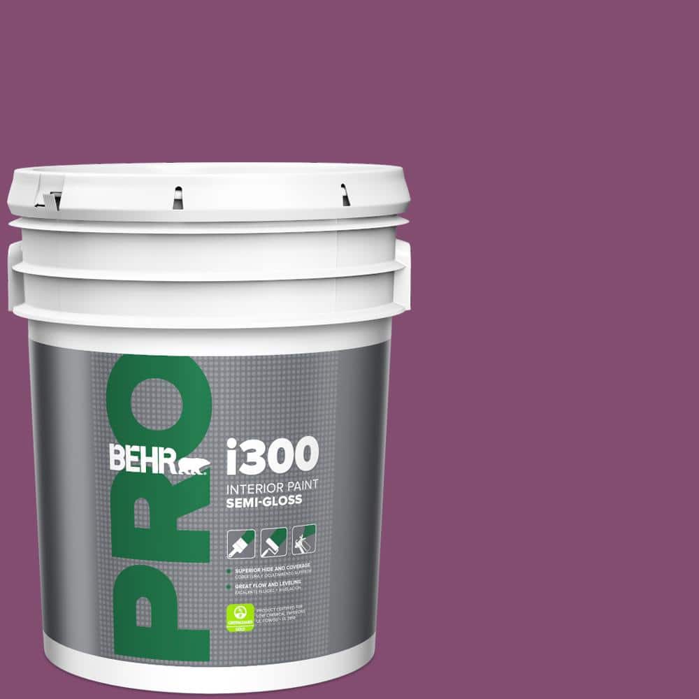 BEHR PRO 5 gal. #680B-7 Sugar Plum Semi-Gloss Interior Paint