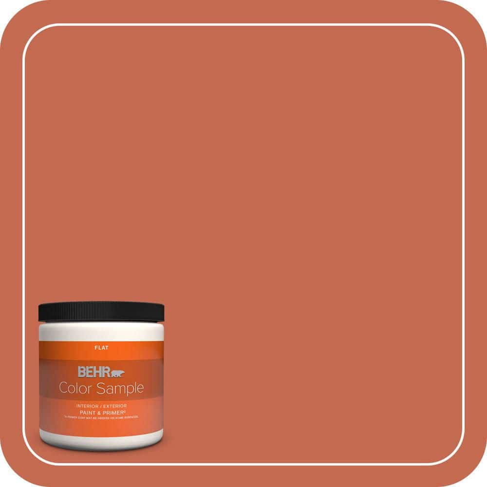 BEHR PREMIUM PLUS 8 oz. #T16-14 Raw Copper Flat Interior/Exterior Paint & Primer Color Sample