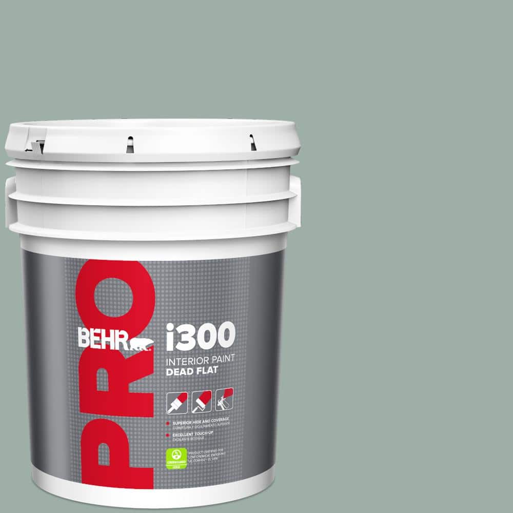 BEHR PRO 5 gal. #HDC-CT-22 Aged Jade Dead Flat Interior Paint