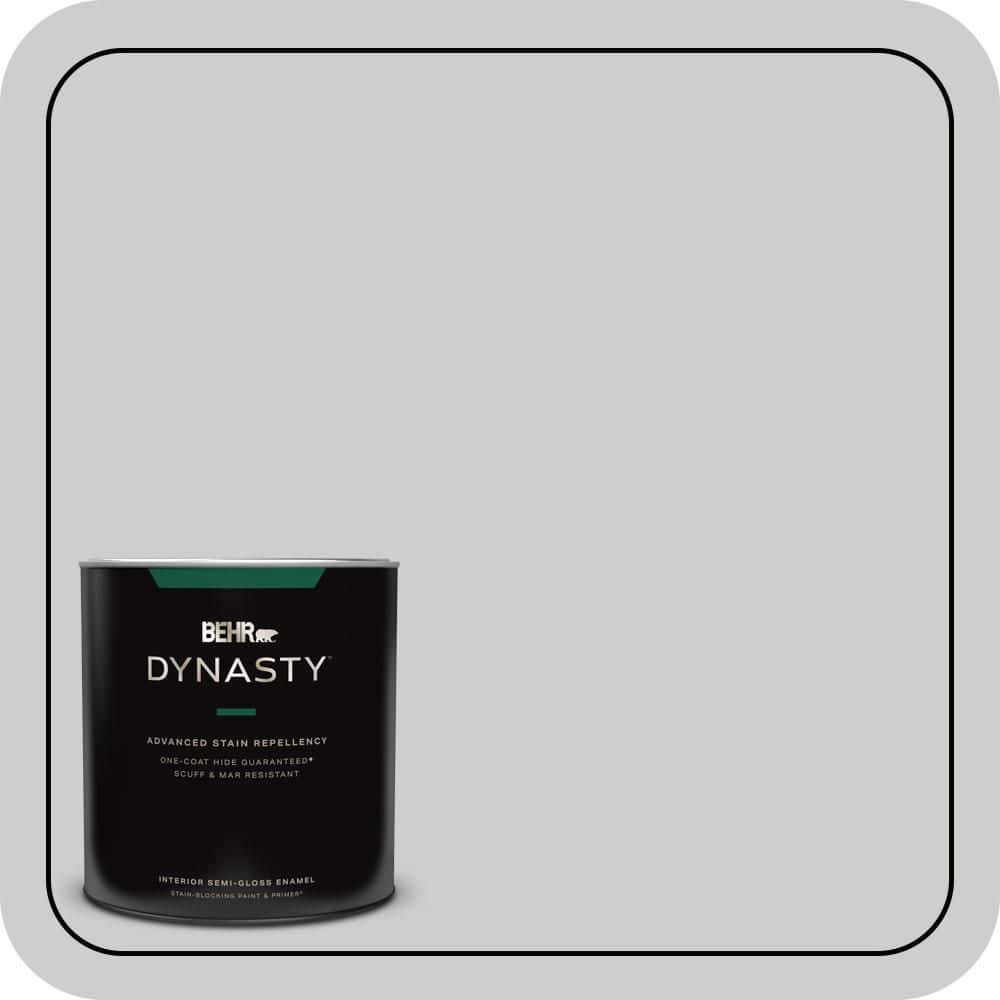 BEHR DYNASTY 1 qt. #N460-2 Planetary Silver Semi-Gloss Enamel Interior Stain-Blocking Paint & Primer