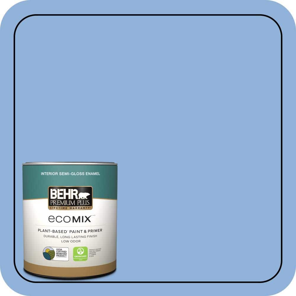 BEHR PREMIUM PLUS #580B-5 Cornflower Blue Enamel EcoMix Plant-Based & Primer (1)