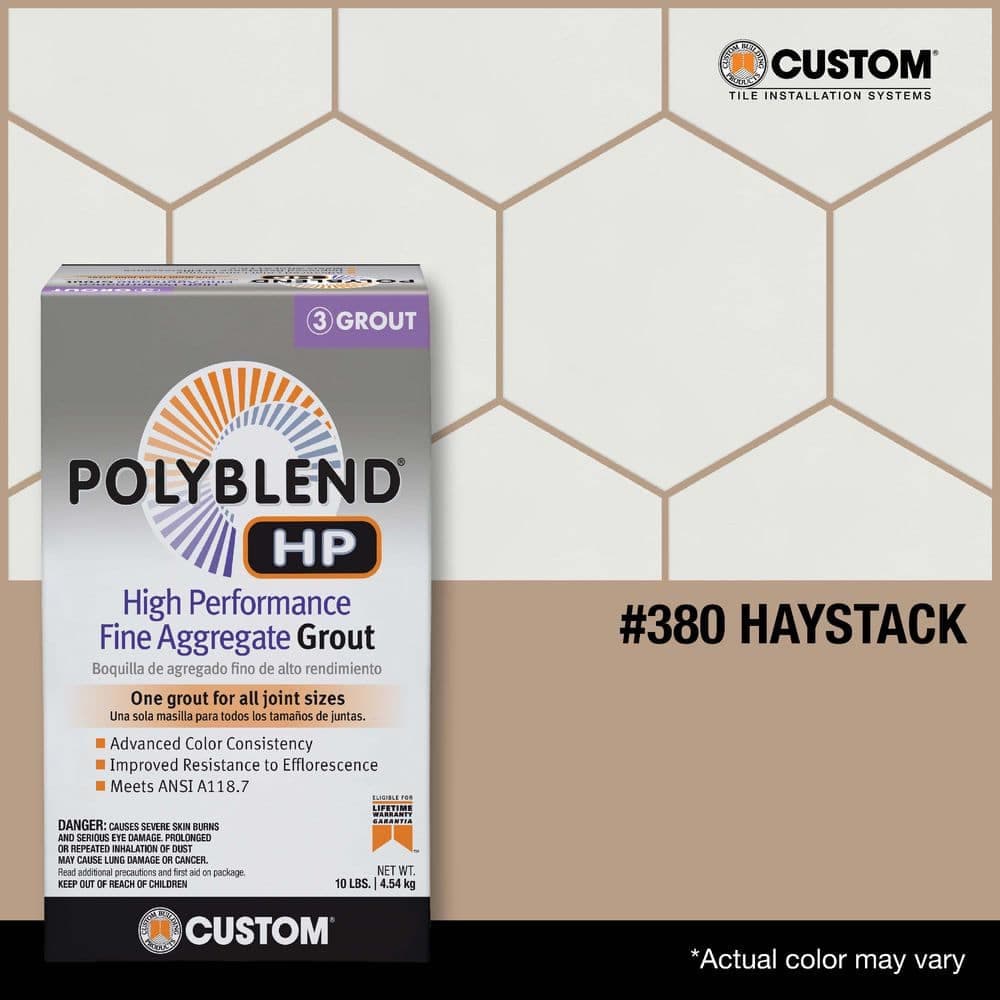 Custom Building Products Polyblend HP #380 Haystack 10 lbs. High Performance Fine Aggregate Grout (3)
