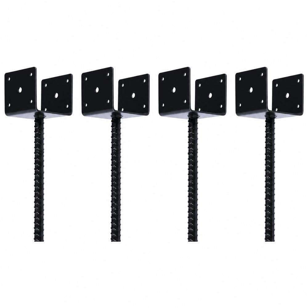 Unbranded 4x4 in Concrete Fence Post Base Metal Post Anchor Holder Pergola Bracket for Deck Railing 4 Pack