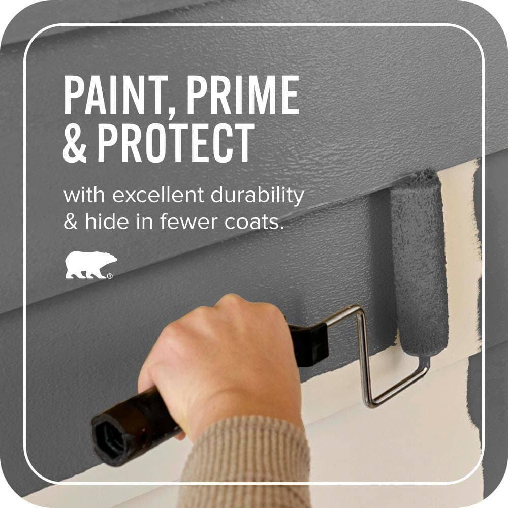 BEHR ULTRA 1 gal. #N520-6 Asphalt Gray Flat Exterior Paint & Primer (3)