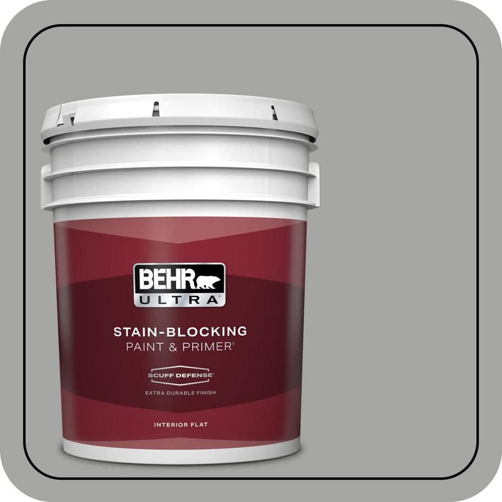 BEHR ULTRA 5 gal. #PPU24-18 Great Graphite Extra Durable Flat Interior Paint & Primer