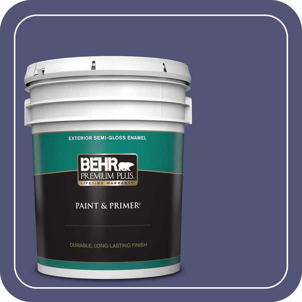BEHR PREMIUM PLUS 5 gal. #630D-7 Deep Orchid Semi-Gloss Enamel Exterior Paint & Primer