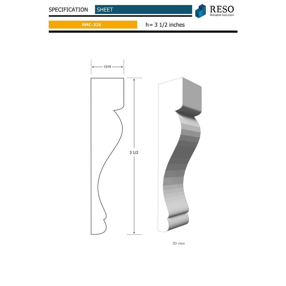 RESO RMC 326 13/16 in. D x 3 1/2 in. W x 102in. L Primed Finger-Joined Pine Casing 1-pcs 8.25 Ft Total (3)