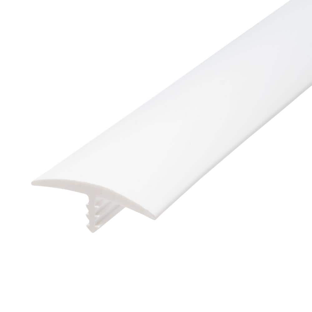 Outwater 1-1/8 in. white Flexible Polyethylene Center Barb Bumper Tee Moulding Edging 25 foot long Coil (1)