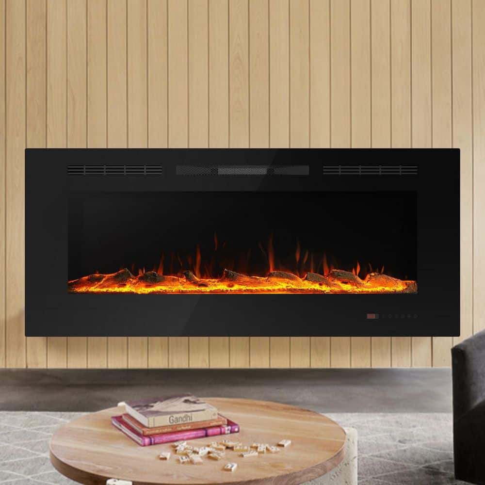 matrix decor Multi-Fire 36 in. Electric Fireplace Insert with Touch Screen Control and Remote Control in Black (2)