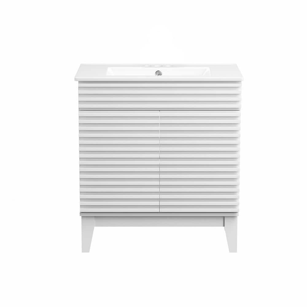 HOMEIBRO 30.0 in. Bath Vanity Cabinet without Top in Polar Yellow Unassembled